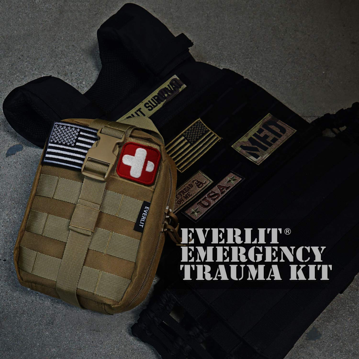 Responder Medical Tactical First Aid Kit EVERLIT Advanced Emergency ...