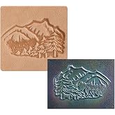 Tandy Leather Craftool 3-D Mountains &amp; Trees Stamp - Decorative Leather Tooling Stamp for Wallets, Belts, Keychains &amp; Handmade Leathercraft Projects