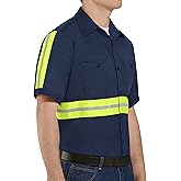 Red Kap Mens Short Sleeve Wrinkle-Resistant Cotton Work Shirt