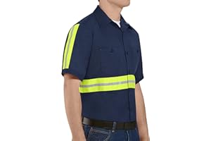 Red Kap Men's Short Sleeve Wrinkle-Resistant Cotton Work Shirt
