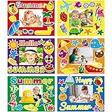 chiazllta 30 Pcs Summer Craft Kits for Preschool Kids First Day of School DIY Paper Picture Frame Craft Art Craft Kindergarte