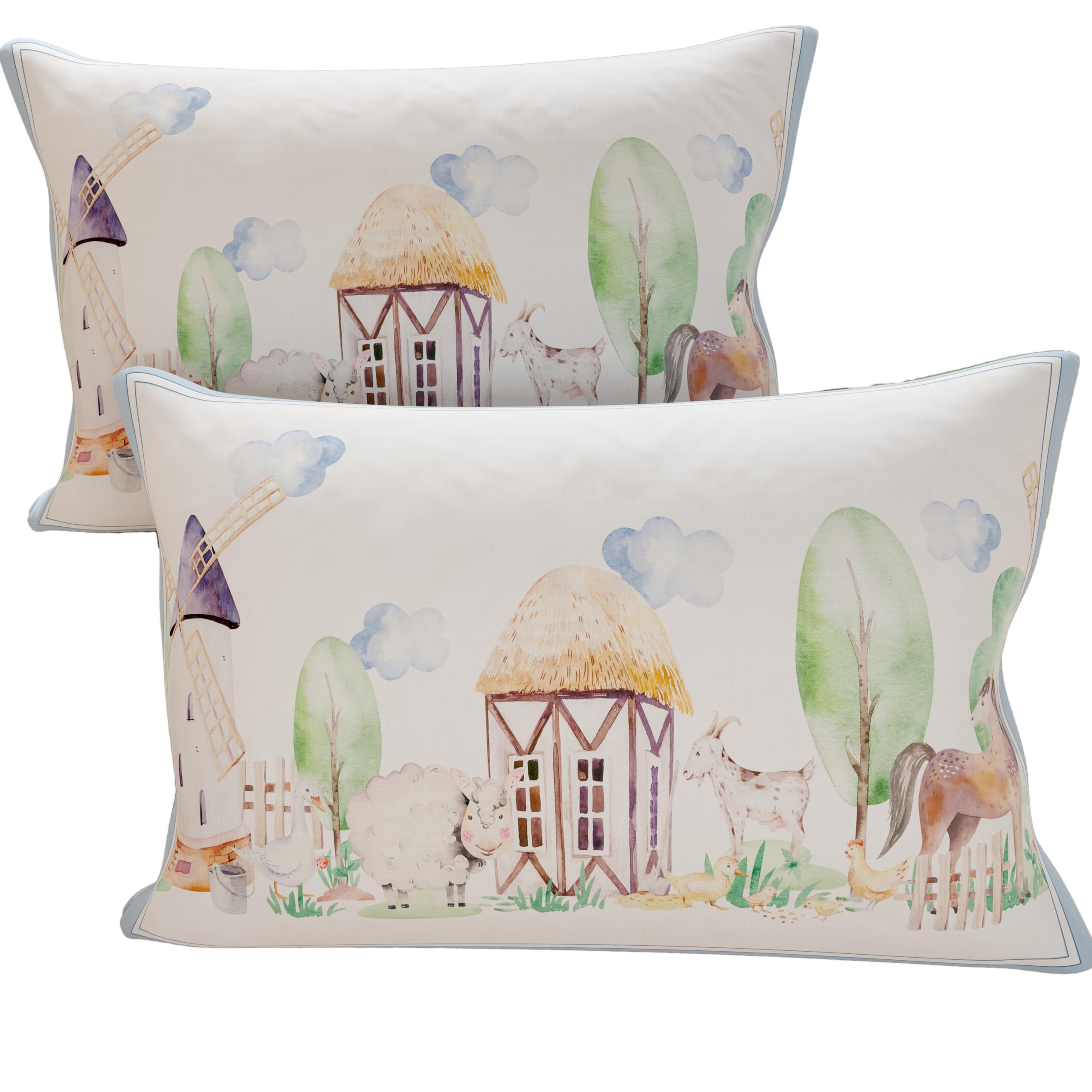 PETTI Artigiani Italiani - Bed Pillowcases, Pair 50 x 80 cm, Hypoallergenic Microfibre, Made in Italy, Farm Green — image 1