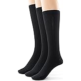 Silky Toes Mens Super Soft Rayon Bamboo Crew Socks 3 Pk Luxurious Seamless Dress Socks