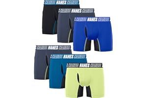 Hanes boys Moves Underwear, Anti-chafe Boxer Briefs for Boys, 6-pack