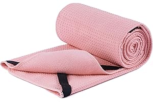 MICROFI New Microfiber Hot Yoga Towel Mat, 24 x 72 inches, with Non-Slip Silicone Grip, Secure Fit Elastic Straps