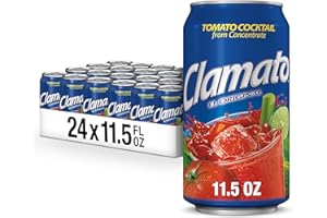 Clamato Original Tomato Cocktail, 11.5 fl oz can (Pack of 24), Flavored With Tomato Juice & Spices, Perfect Mixer for the Authentic Michelada, Bloody Mary Drinks, and Seafood Cocktail