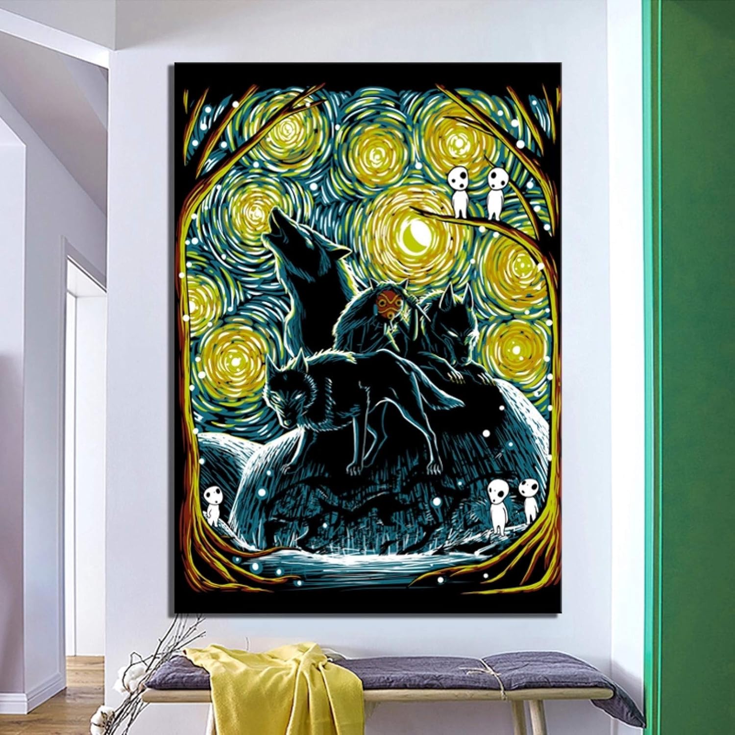 N/A Pintura Decorativa en Lienzo Lobos Pinturas de Animales