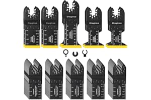 Diagtree Oscillating Saw Blades, Diagtree 115PCS Titanium Oscillating Multitool Blades for Metal, Wood and Plastic, fit Dewalt Milwaukee Ryobi Fein Dremel Bosch Rockwell Makita Porter(Titanium, 115)