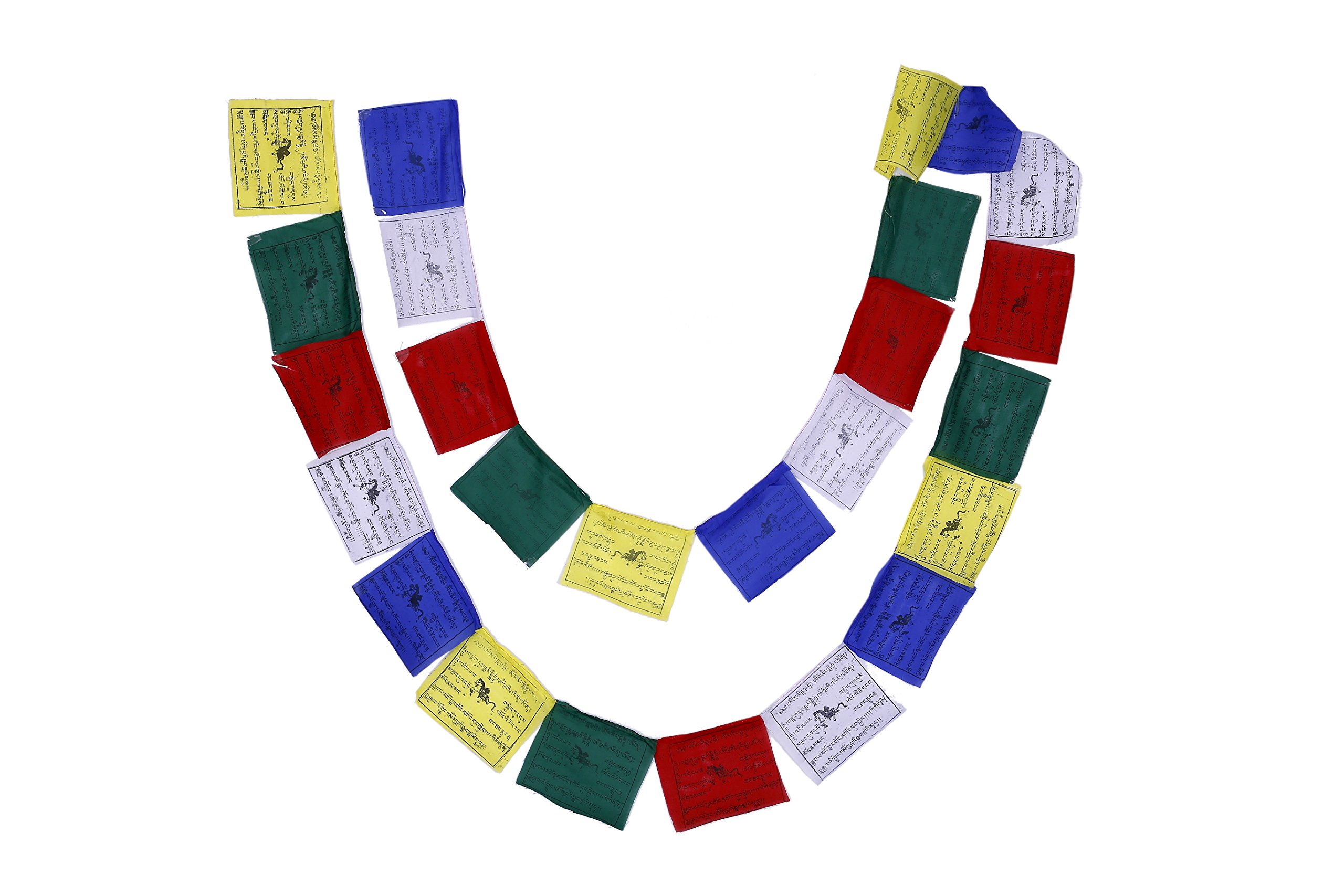 Tibetan Buddhist Fluttering Prayer Flags (Lungta) Mantras And Wind Horses- (LUNGTA-25FLAGS-2)