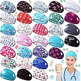 Tigeen 30 Pcs Nursing Headbands for Women Cna Accessories Non Slip Nurses Hair Bands with Buttons Doctor Sweatband Mask for Nurses Christmas Gifts Elastic Ear Protection Appreciation Medical
