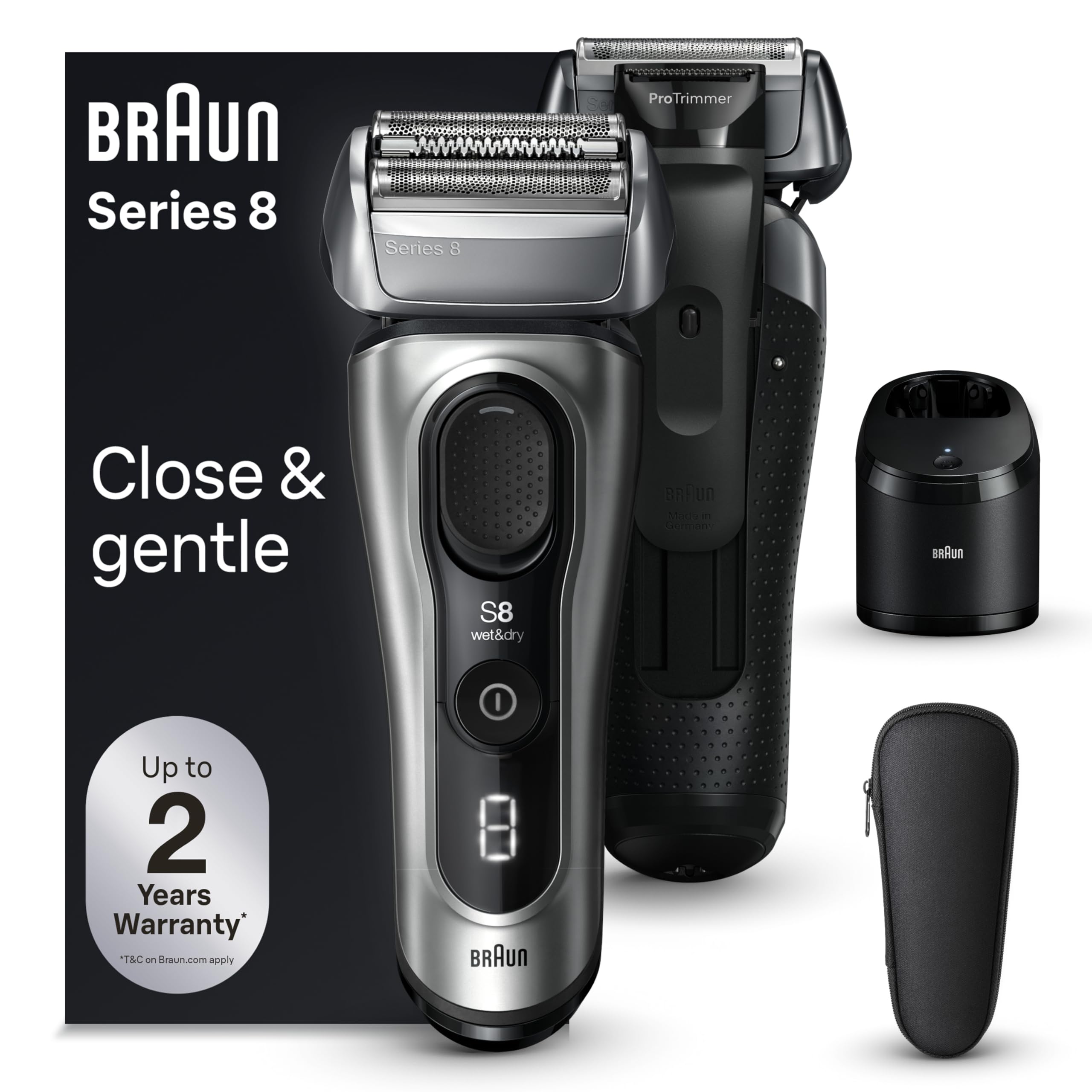 Photo 1 of ***(MISSING RAZOR HEAD)***Braun Series 8 8567cc Electric Razor for Men, 4+1 Shaving Elements & Precision Long Hair Trimmer, 5in1 SmartCare Center, Close & Gentle Even on Dense Beards, Wet & Dry Electric Razor, 60min Runtime