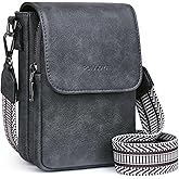 POIUGOYA Small Crossbody Bags for Women Trendy,Leather Triple Compartment Cell Phone Crossbody Wallet Purses with Card Slots | Small, Trendy, Triple Compartment, Cell Phone, with Card Slots, Small