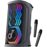 Soundcore Rave 3S AI Party Speaker by Anker, AI Vocal Removal, 200W Sound | 2 Wireless Microphones Included, Reverb, Light Show, 12H Playtime, Portable Bluetooth PA System for Home, Party, or Backyard