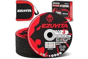 EZUVITA 30-Pack 3-inch Cut Off Wheels Ultra Thin Discs for Cutting Steel, INOX, Stone, PVC-Fits Angle Grinder & Cut-Off Tools