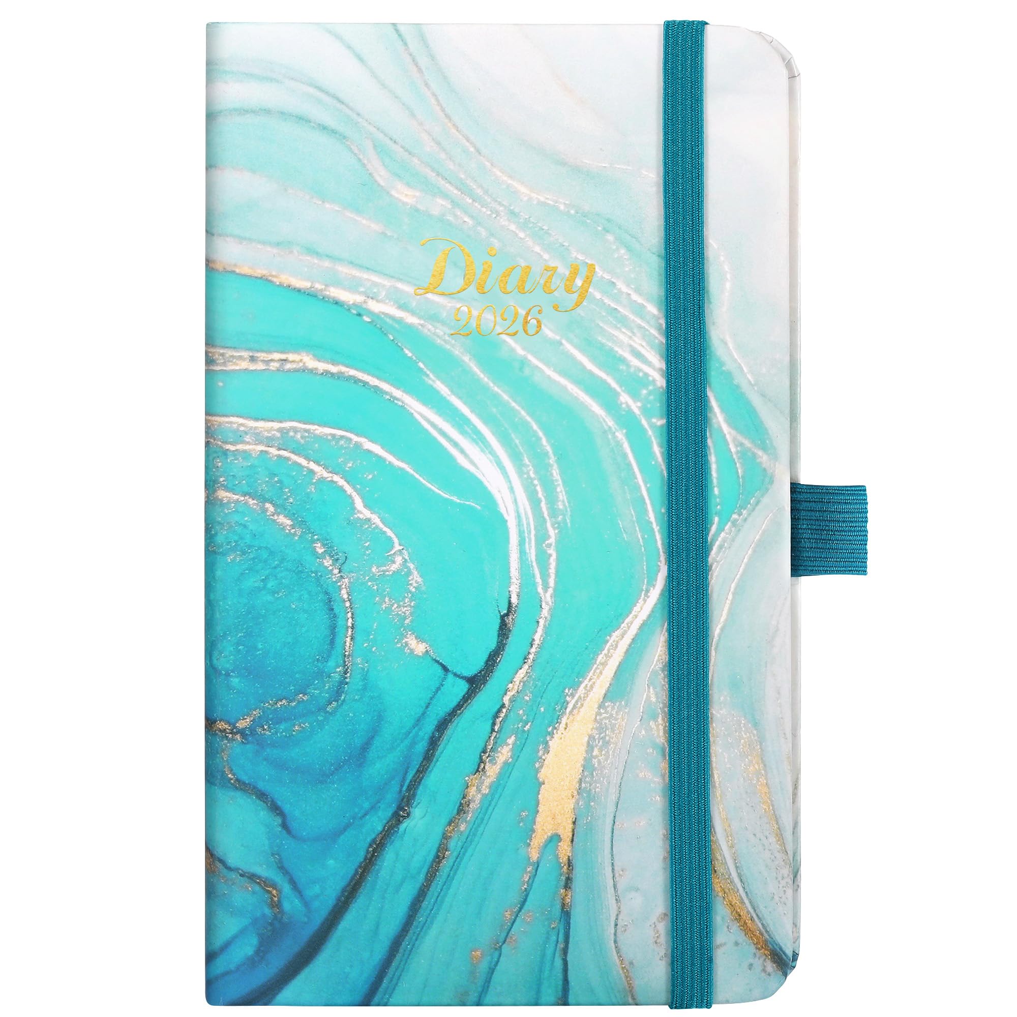 Pocket Diary 2026 - A6 Diary 2026 Week to View, from January 2026 to December 2026, 6.3" x 3.8", with Elastic Closure - Blue