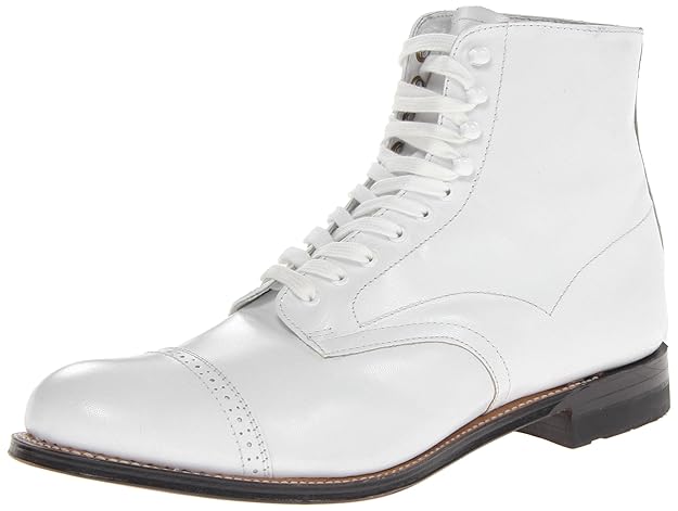 white stacy adams boots