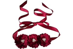 Oyabridal Flower Girl Sash Belt for Dresses Bride/Bridesmaid Sash Belts Flower Pearls Sashes for Wedding Dress