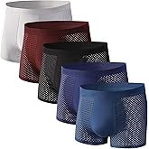 HOPETLA 5 Pack Upgrade Bamboo Boxer Briefs- Breathable Mens Soft Comfortable Underwear