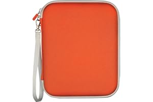 JIAMEIXING Card Holder for YOTO Player Cards - 120 Pockets Portable Binder with Zipper, Carry Strap & Sleeves for Yoto Player/Mini Audiobook Cards, Travel-Friendly Hard Storage Organizer（Orange）