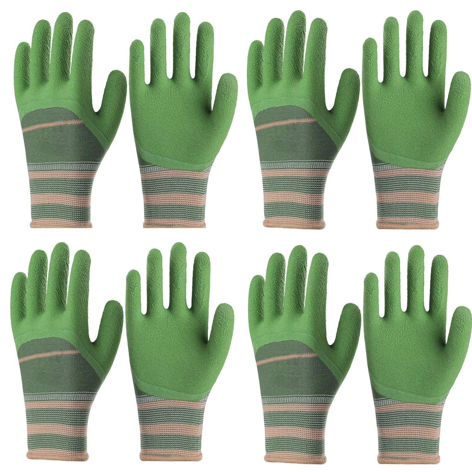 zdpxbji 4 Pairs MULTI-PURPOSE GLOVES Gardening Gloves for Men and Women (Green) (green)