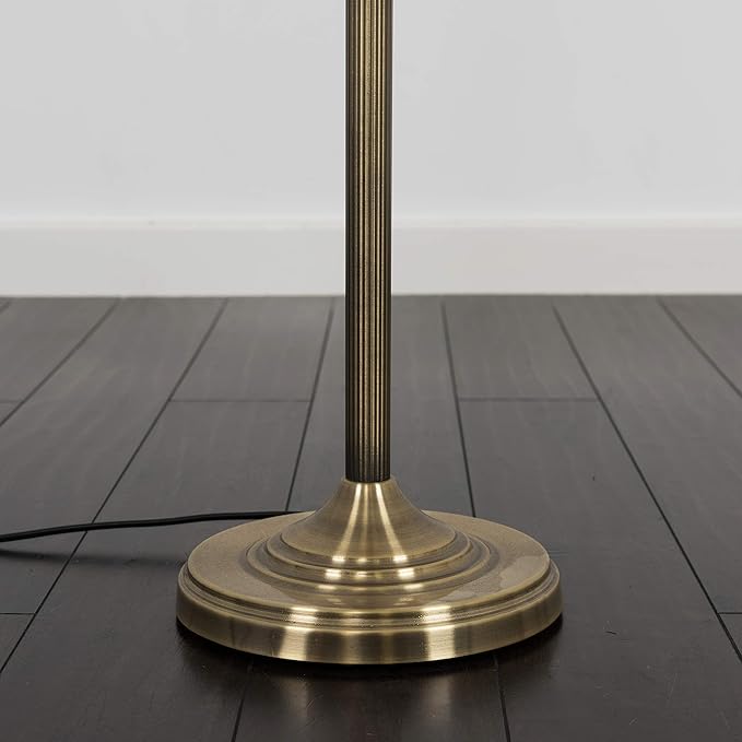 Home Kitchen Traditional Style Antique Brass Reeded Column Floor