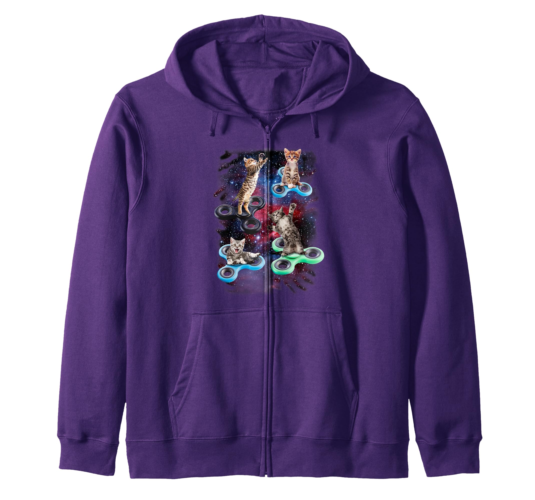 Fidget Spinner Fidget Kitties In Space Zip Hoodie