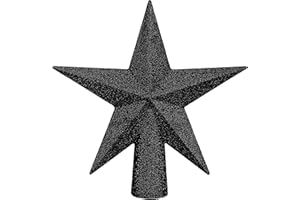 Aneco Glitter Mini Christmas Tree Topper Shatter-Proof Small Christmas Tree Decoration Treetop for Holiday Ornament or Home Decor, (Black, 4 inch)