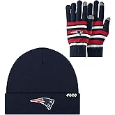 FOCO NFL unisex-adult Nfl Team Logo Adult Stretch Gloves With Basic Winter Knit Hat Beanie Set