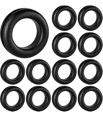 Uxcell 16Pcs Rubber Grommets 1-3/16" (30mm) Drill Hole, 1" (26mm) ID Single Sided Hole Plugs Ring Gasket For Firewall Cable Wire Protecting, Black