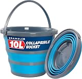 Bramble 10 Litre Collapsible Bucket Blue Grey Lightweight Space Saving