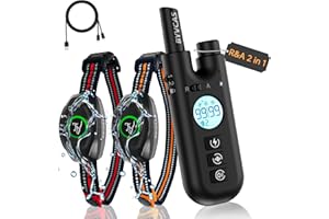 BYVCAS 2 in 1 Bark Collar with Remote, Shock Collar for 2 Large Medium Small Dogs(15-120lbs), Anti Barking Dog Training Collar, Beep/Shock/Vibration(0-99), Smart E Collar 1300Ft Rechargeable IP67 Waterproof