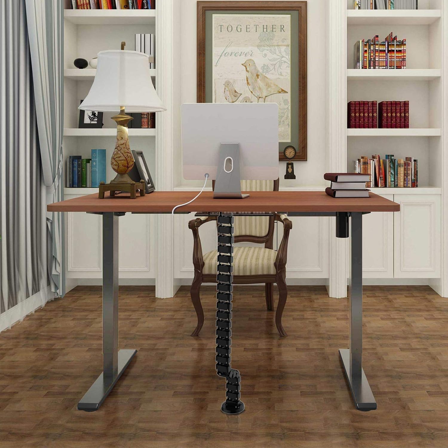 Flexispot Standing Desk 48 x 30 Inches Height Adjustable Desk Electric Sit Stand Desk Home Office Desks Whole-Piece Desk Board (Black Frame + 48 in Blacktop)…: Kitchen & Dining