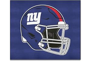 FANMATS 5808 New York Giants Tailgater Rug - 5ft. x 6ft. Sports Fan Area Rug, Home Decor Rug and Tailgating Mat - Giants Helmet Logo