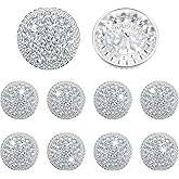 10 Pcs Sliver Rhinestone Buttons for Clothing Round Sparkle Buttons Crystal Embellishments Sew on Clothing Button for DIY Sewing Accessories