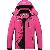 MOERDENG Women's Waterproof Ski Jacket Warm Winter Snow Coat Mountain Windbreaker Hooded Raincoat Jacket