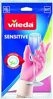 Vileda Der Feine/ Sensitive Gummihandschuh für maximales Tastempfinden, Größe S, 1 Paar, Farbig Sortiert