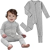 Ultra-Soft Convertible Baby Pajamas, Viscose from Bamboo, Sleepers for Boys & Girls Newborn to 24 Months, Zipper Footless PJs