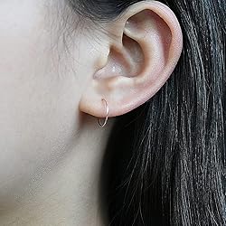 LUCKYJEWUS 14k Rose Gold Filled Small Huggie Hoop