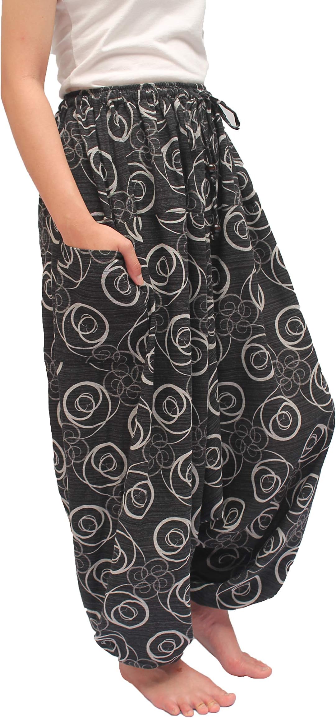 ChiangmaiThaiShop 100% Cotton Baggy Boho Aladin Yoga Harem Pants