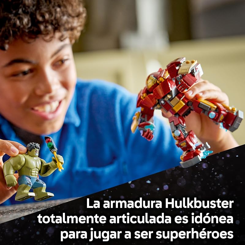 | Marvel Batalla Legendaria: Hulkbuster vs. Hulk - Superhéroes de Juguete con 2 Figuras de Acción y Minifigura de Iron Man - Regalo de Los Vengadores para Niños de 9+ Años y Fans - 76343 — foto 3 de 8