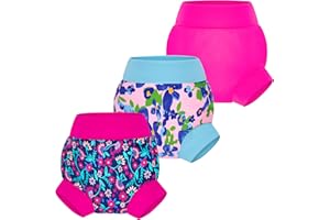 BIG ELEPHANT Baby Swim Diapers 3pcs, Reusable Adjustable Washable Waterproof Swimming Diaper for Boy's and Girl's 6Months - 5 Years