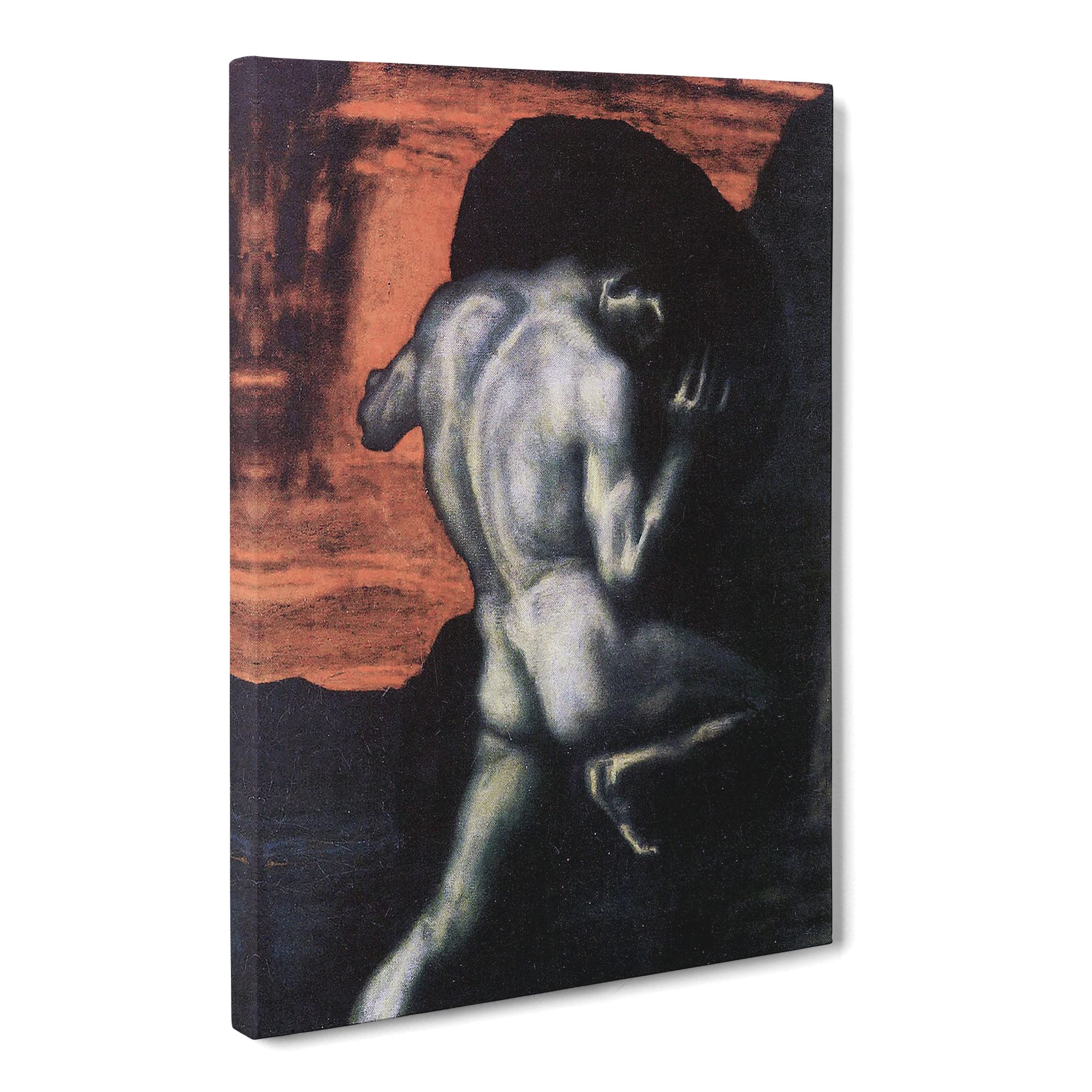 Franz Stuck Sisyphus Canvas Print | Gallery Wrapped 30mm Frame Wall Art | 20x14 inches | Ready to Hang | Modern Picture | Living Room Bedroom Lounge Office