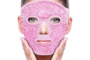 ZNÖCUETÖD Face Ice Mask Facial Ice Packs Gel Beads Hot Cold Compress for Post Oral, Dental, Nose,Facelift Plastic Cosmetic & Laser Surgery Recovery Puffiness Swelling Dark Circles & Headaches