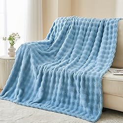 NEWCOSPLAY Throw Blanket for Couch Blue Super Soft