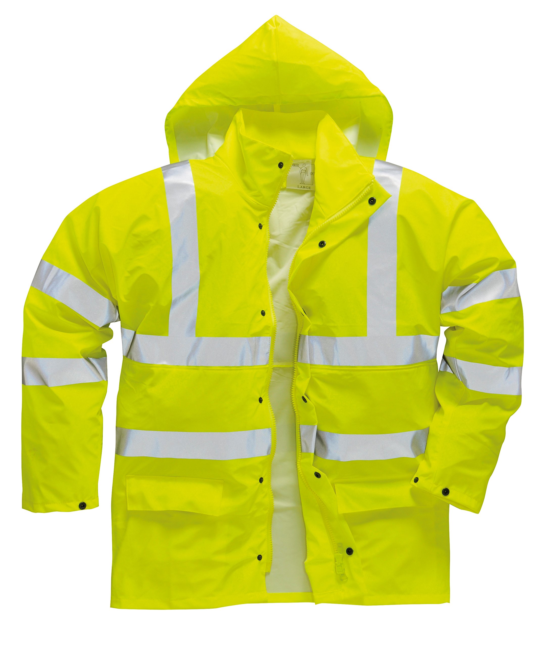 Portwest S491 Waterproof Breathable Sealtex Ultra Hi-Vis Rain Jacket Yellow, Large