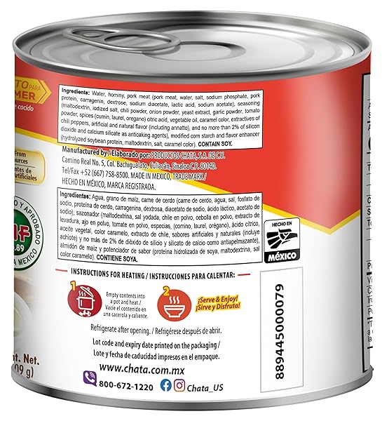 CHATA AUTHENTIC POZOLE SOUP WITH PORK AND HOMINY CORN, 25 OZ, PACK OF 1