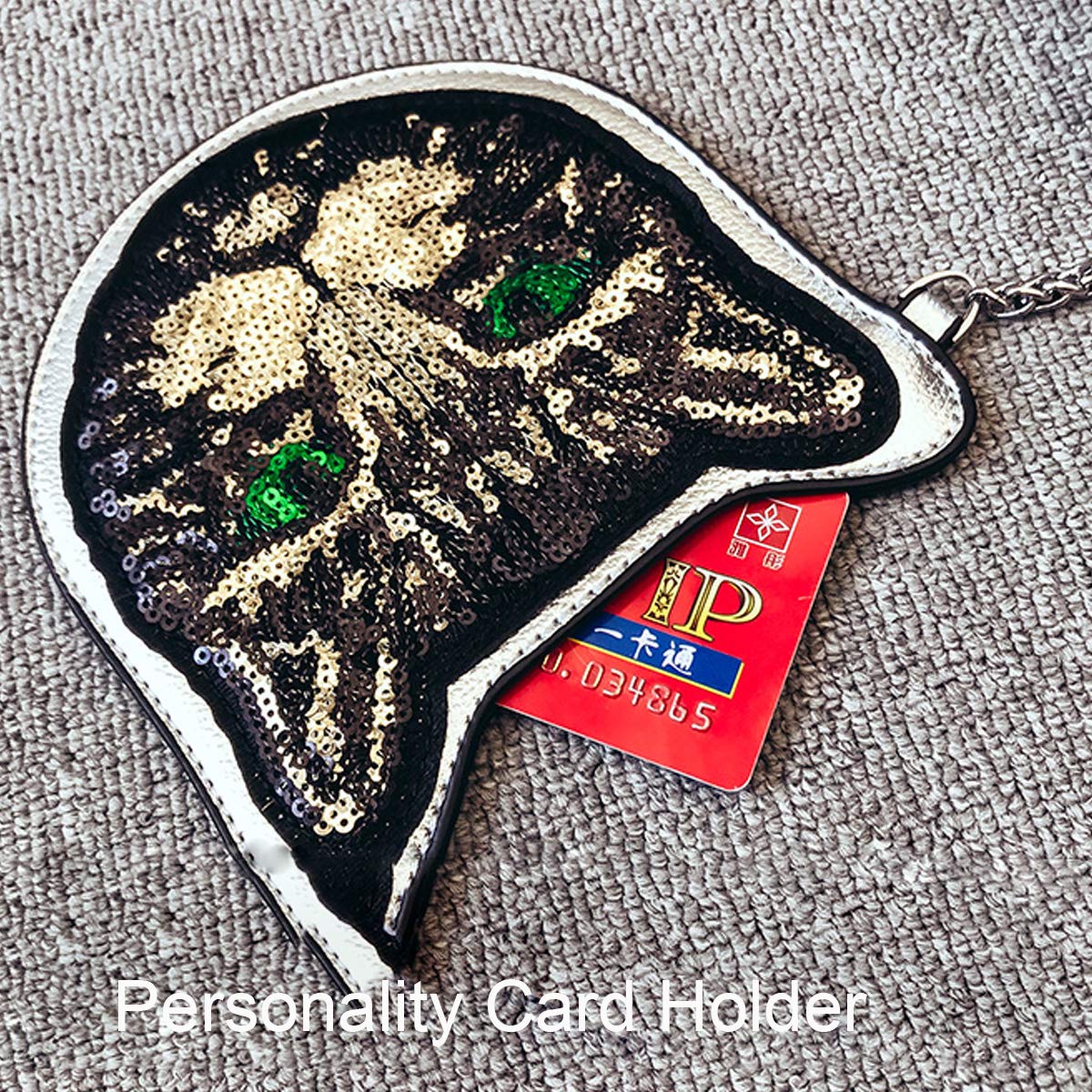 XMRS Cat Crossbody Bag for Women,Sequins PU Leather Shoulder Bag Medium Purse W / Wide Strap