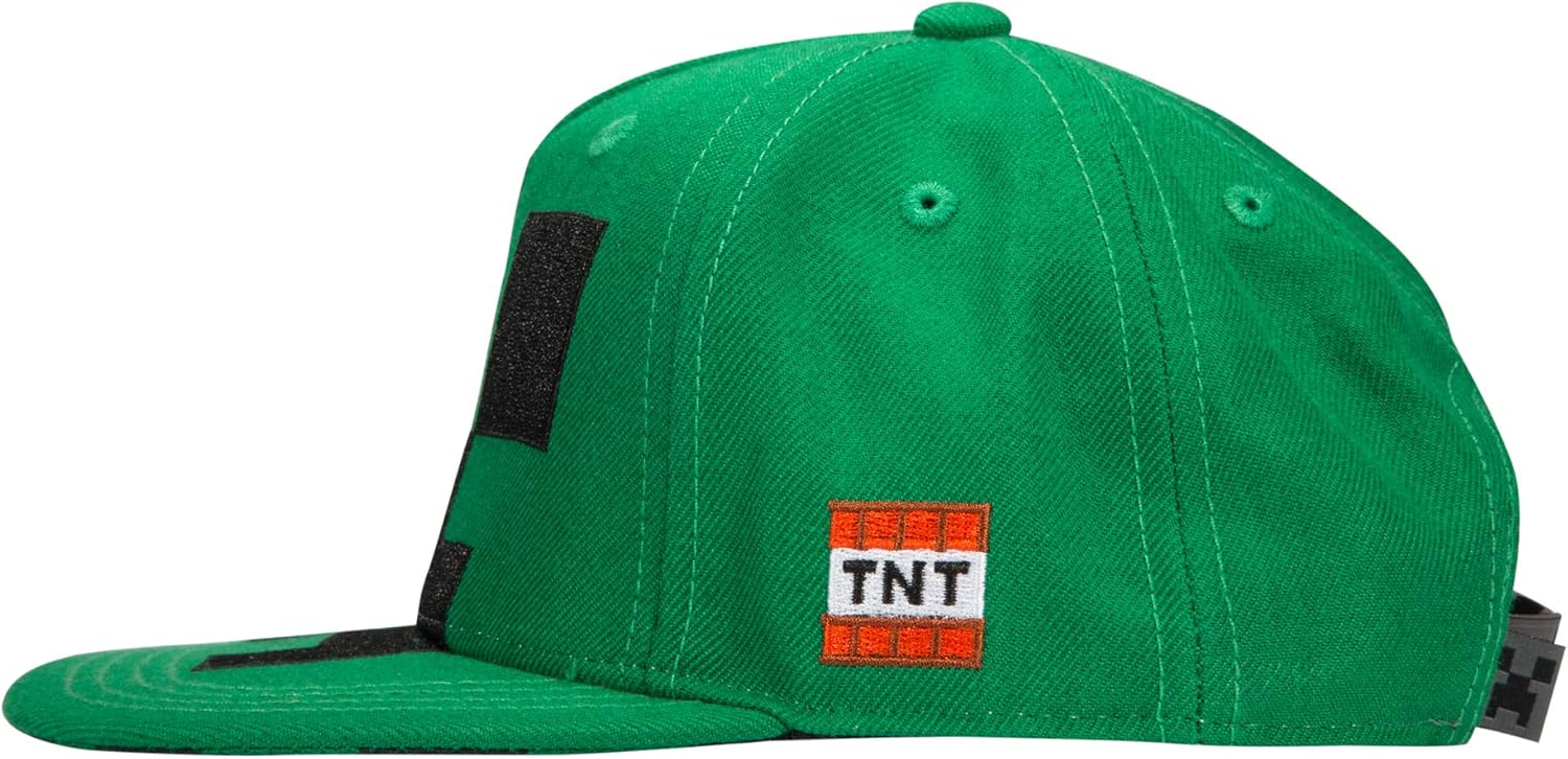 JINX Minecraft Creeper Mob Snapback Baseball Hat, Green, One Size at  Men’s Clothing store