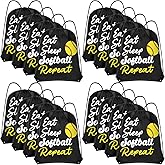 Windyun 16 Pcs Ball Drawstring Backpack Bulk Lightweight Draw String Bags Cinch Bags Drawstring Cinch Sack Tote(Softball)