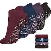 unenow Unisex Non Slip Grip Socks with Cushion for Yoga Pilates Barre Home & Hospital